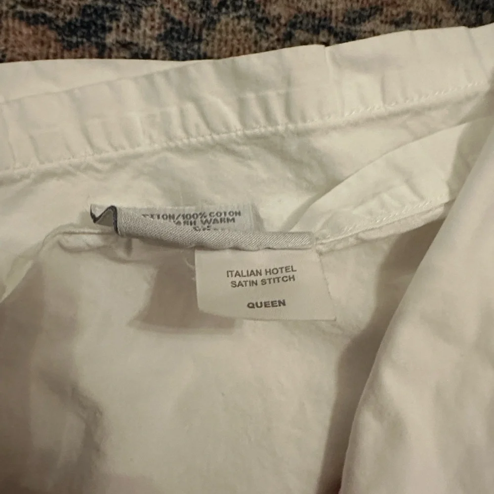 Restoration Hardware Italian Ivory Hotel Satin Queen Flat Sheet